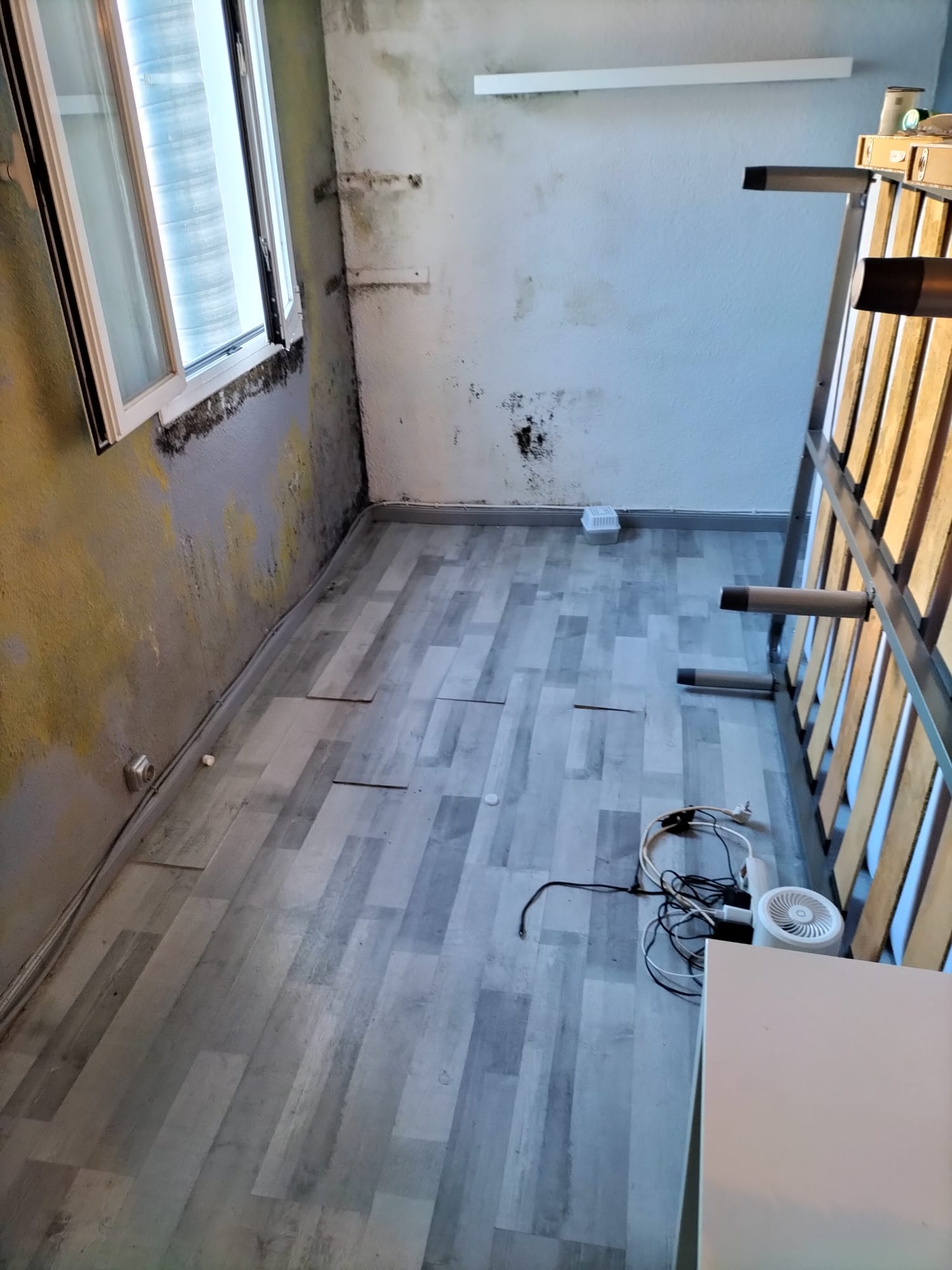 Limpieza manchas de humedad en pared